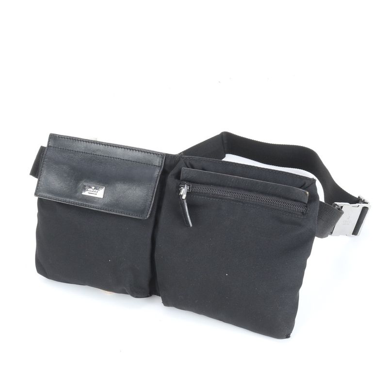 Gucci Leather Waist Bag Waist Pouch Body Bag 28566 Black Shoulder Men's CEE
