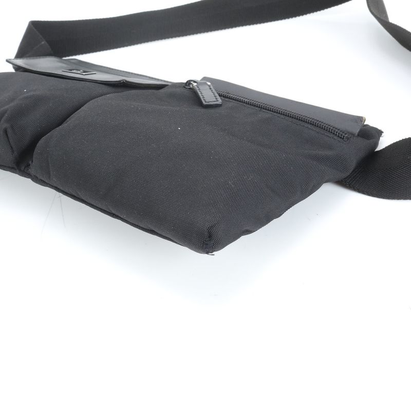 Gucci Leather Waist Bag Waist Pouch Body Bag 28566 Black Shoulder Men's CEE