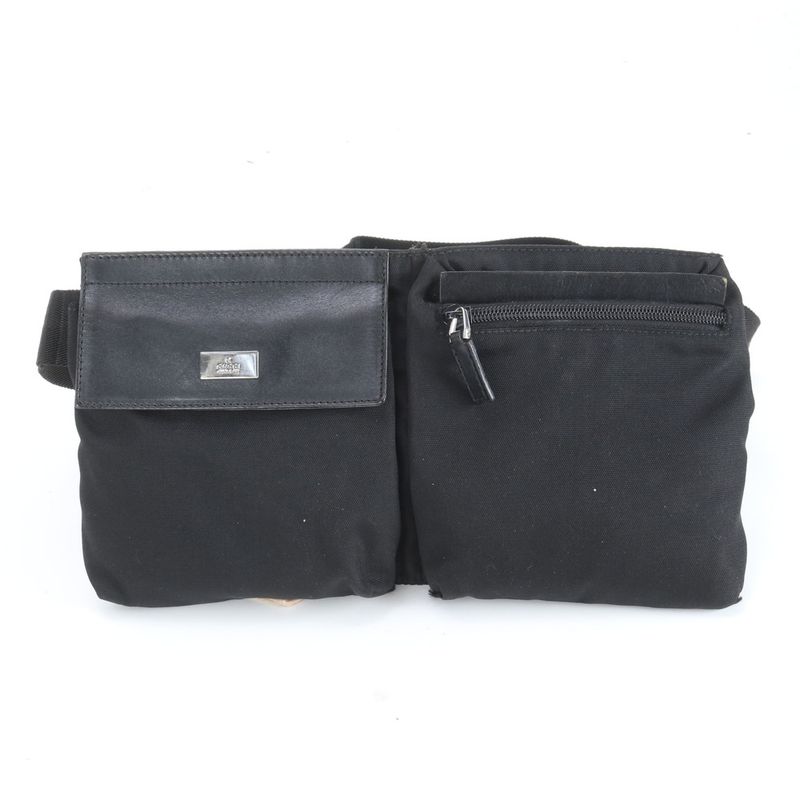 Gucci Leather Waist Bag Waist Pouch Body Bag 28566 Black Shoulder Men's CEE