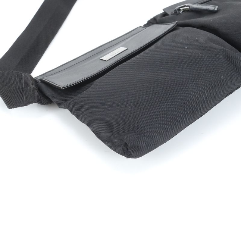 Gucci Leather Waist Bag Waist Pouch Body Bag 28566 Black Shoulder Men's CEE