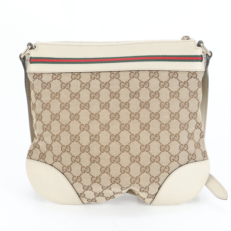 Gucci GG Canvas Sherry Line Mayfair Ribbon 257065 Leather Shoulder Bag Crossbody