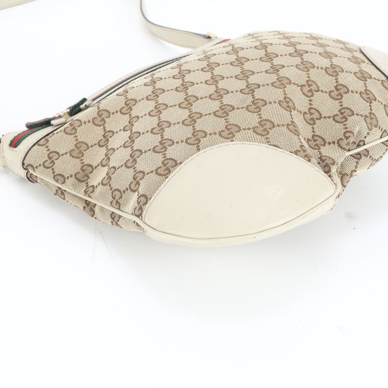 Gucci GG Canvas Sherry Line Mayfair Ribbon 257065 Leather Shoulder Bag Crossbody