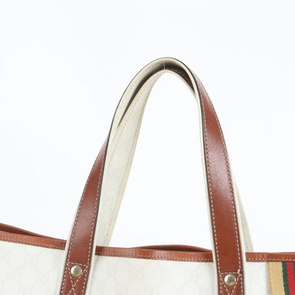 Gucci GG Supreme Sherry Line 211134 Leather Tote Bag Shoulder A4 Brown Women