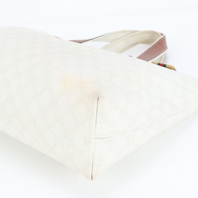 Gucci GG Supreme Sherry Line 211134 Leather Tote Bag Shoulder A4 Brown Women