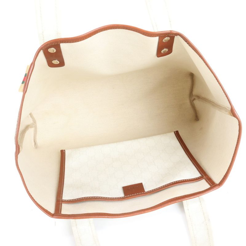 Gucci GG Supreme Sherry Line 211134 Leather Tote Bag Shoulder A4 Brown Women