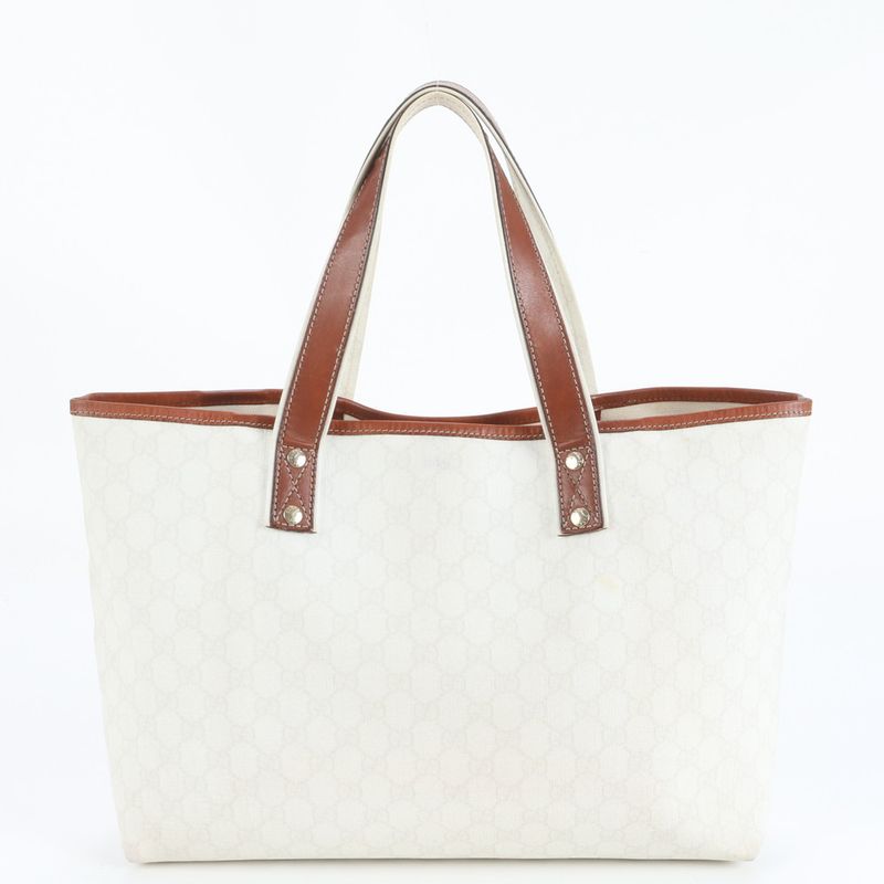 Gucci GG Supreme Sherry Line 211134 Leather Tote Bag Shoulder A4 Brown Women