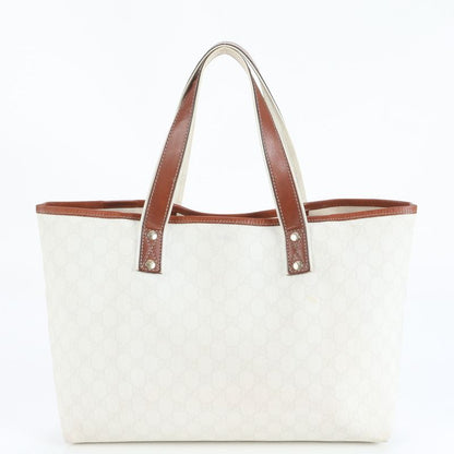 Gucci GG Supreme Sherry Line 211134 Leather Tote Bag Shoulder A4 Brown Women