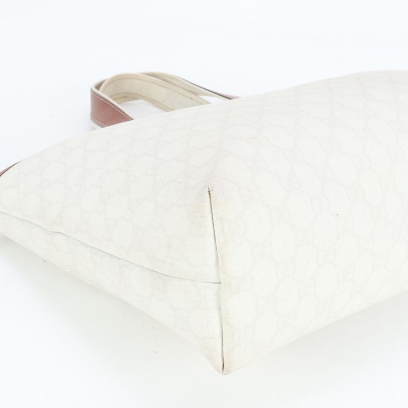 Gucci GG Supreme Sherry Line 211134 Leather Tote Bag Shoulder A4 Brown Women