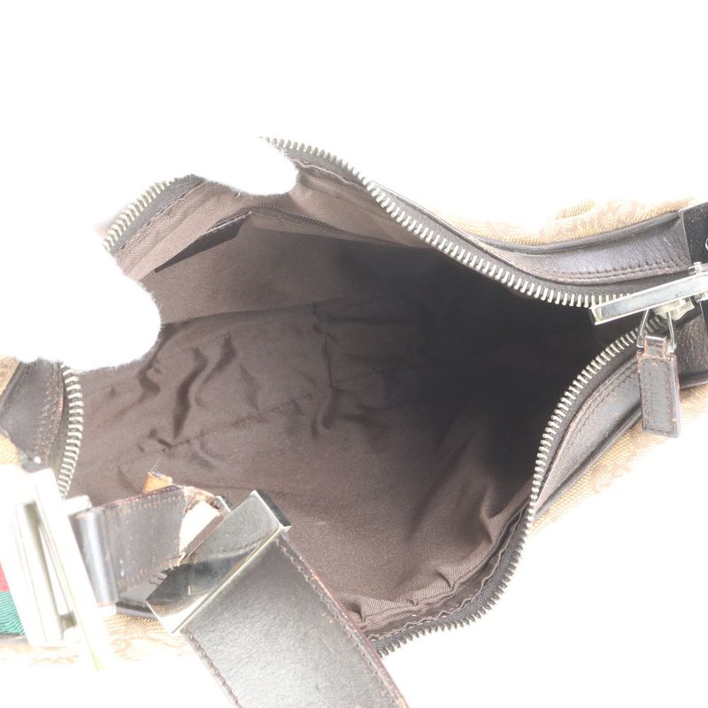 Gucci GG Canvas Sherry Line Leather Shoulder Bag Shoulder One Shoulder 001-3315