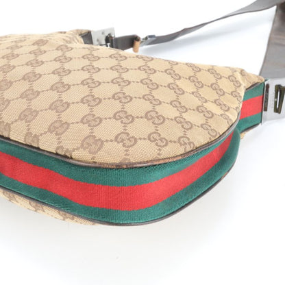 Gucci GG Canvas Sherry Line Leather Shoulder Bag Shoulder One Shoulder 001-3315