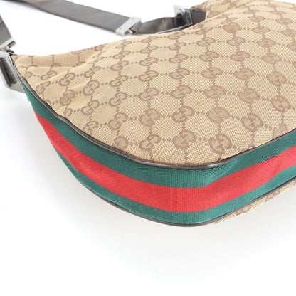 Gucci GG Canvas Sherry Line Leather Shoulder Bag Shoulder One Shoulder 001-3315