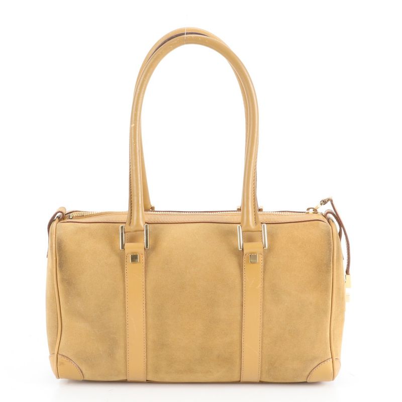 Gucci Leather Tote Bag Hand Mini Boston 000 0851 Brown Gold Hardware Women's