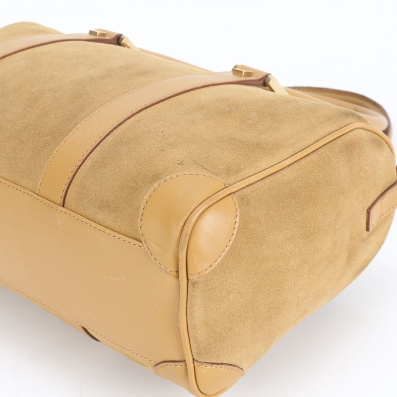 Gucci Leather Tote Bag Hand Mini Boston 000 0851 Brown Gold Hardware Women's