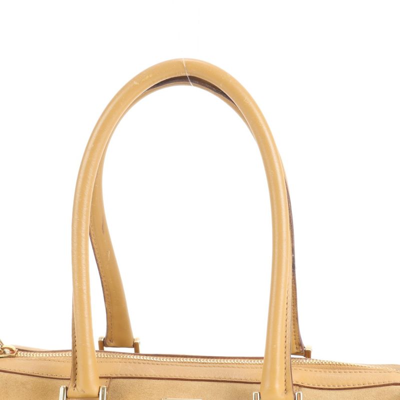 Gucci Leather Tote Bag Hand Mini Boston 000 0851 Brown Gold Hardware Women's