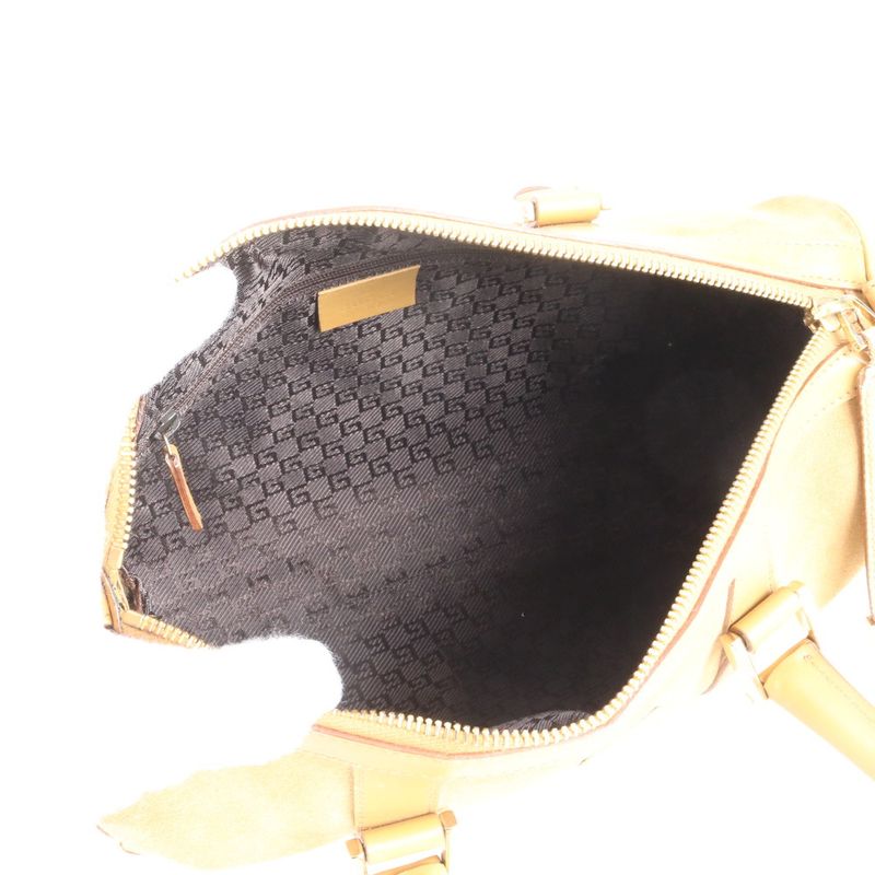 Gucci Leather Tote Bag Hand Mini Boston 000 0851 Brown Gold Hardware Women's