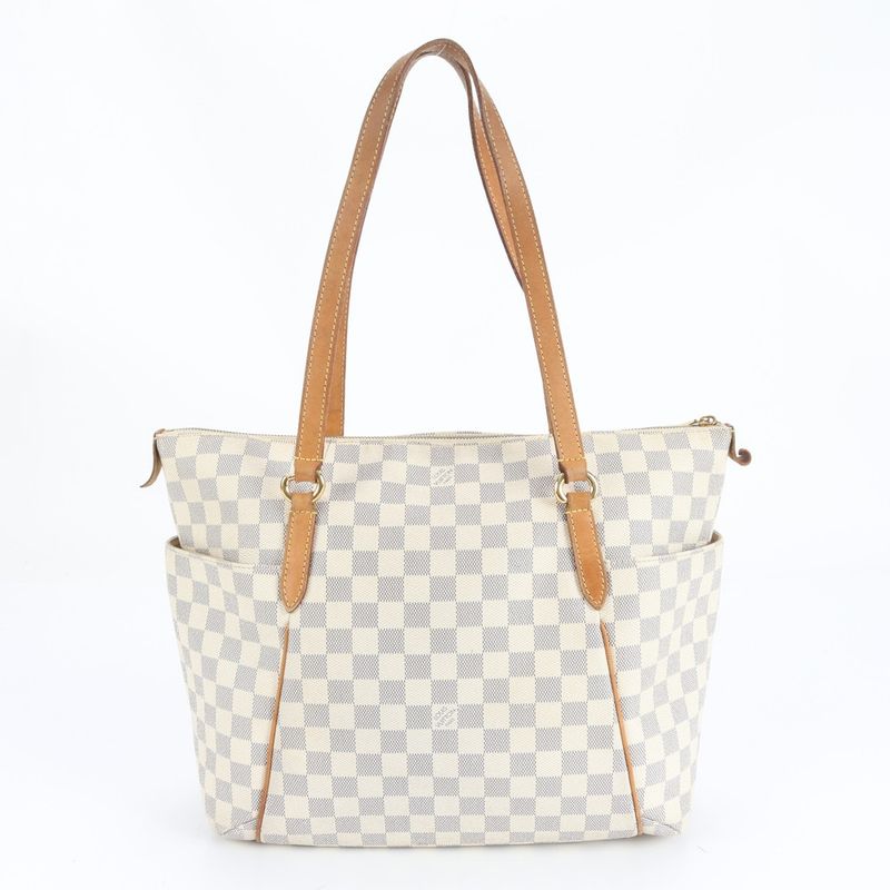 Louis Vuitton Damier Azure Totally MM N41279 Leather Tote Bag Shoulder A4