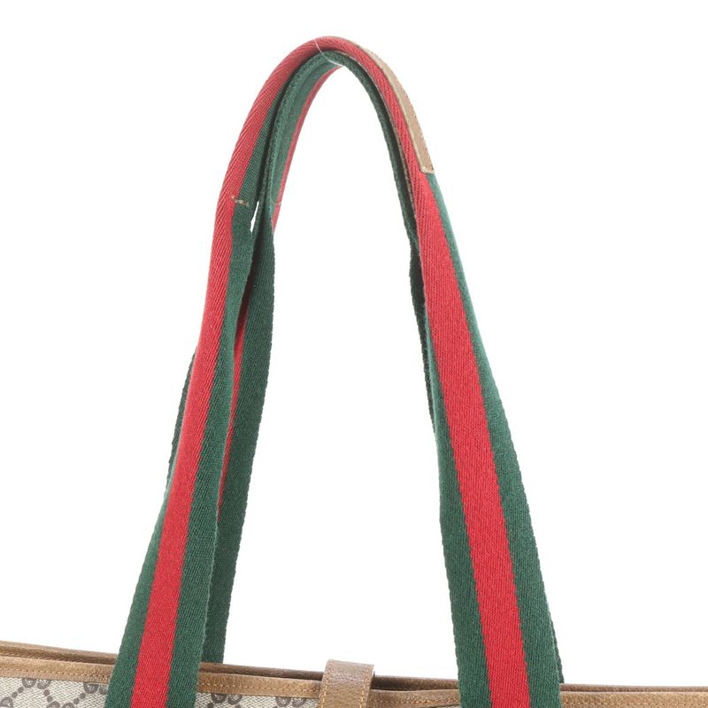 Vintage Old Gucci Sherry Line GG Plus Leather Tote Bag Shoulder A4 Ladies ECE