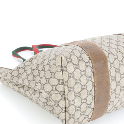 Vintage Old Gucci Sherry Line GG Plus Leather Tote Bag Shoulder A4 Ladies ECE