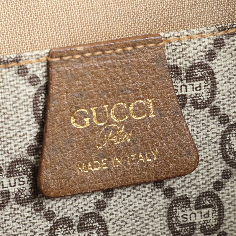 Vintage Old Gucci Sherry Line GG Plus Leather Tote Bag Shoulder A4 Ladies ECE
