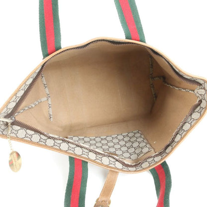 Vintage Old Gucci Sherry Line GG Plus Leather Tote Bag Shoulder A4 Ladies ECE
