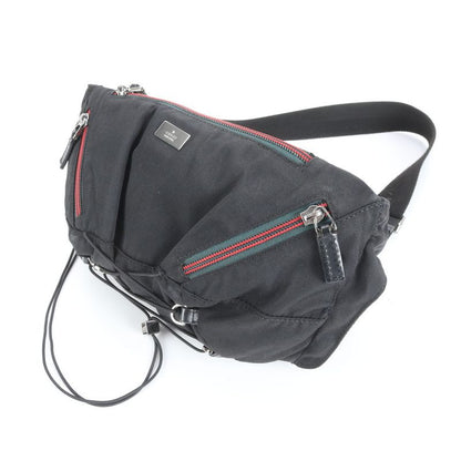 Gucci Sherry Line Leather Body Bag Crossbody Waist Pouch Shoulder 122350 Black