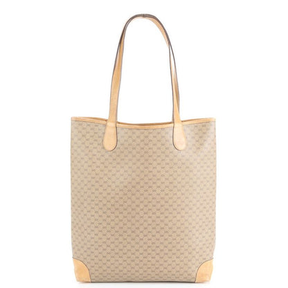 Vintage Old Gucci Micro GG Sherry Line 002-904 Leather Tote Bag Shoulder A4