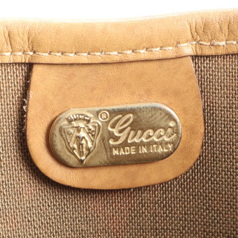 Vintage Old Gucci Micro GG Sherry Line 002-904 Leather Tote Bag Shoulder A4