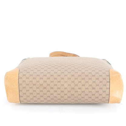 Vintage Old Gucci Micro GG Sherry Line 002-904 Leather Tote Bag Shoulder A4