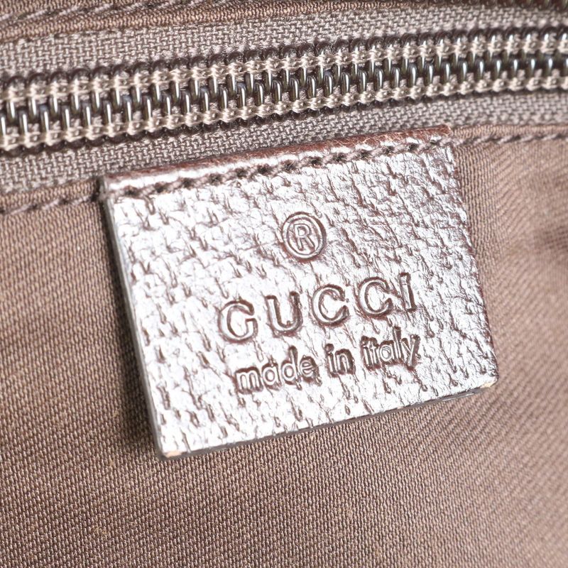 Gucci GG Canvas Sherry Line Leather Handbag Tote 131228 Brown Women ECE Cy30-10