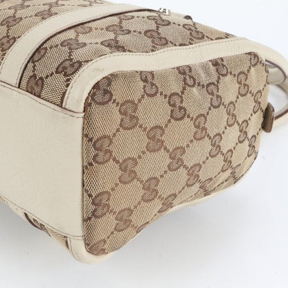 Gucci GG Canvas Abby Leather Handbag Mini Boston 130942 Tote Brown Women's ERE