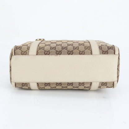 Gucci GG Canvas Abby Leather Handbag Mini Boston 130942 Tote Brown Women's ERE