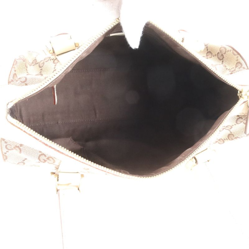 Gucci GG Canvas Abby Leather Handbag Mini Boston 130942 Tote Brown Women's ERE