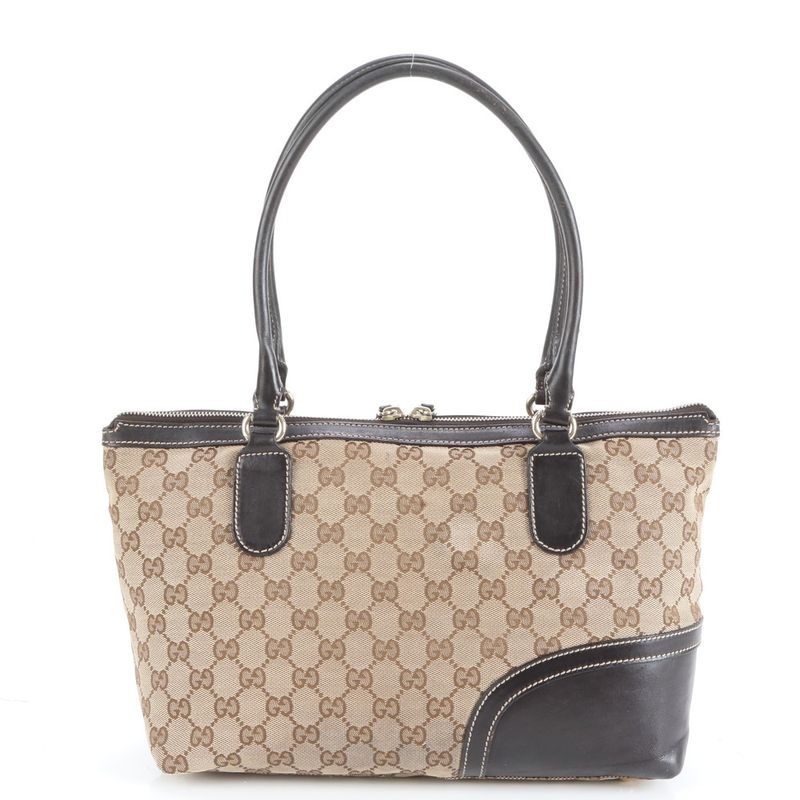 Gucci GG Canvas Sherry Line Horsebit Leather Tote Bag Shoulder 232936 Women's