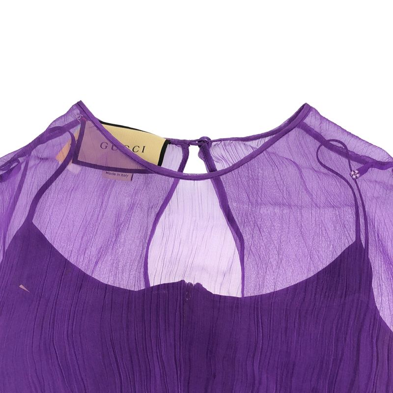 Gucci Chiffon Sheer Dress in Purple