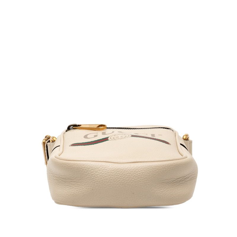 Gucci Logo Print 574803 Ivory Leather Women's Gucci