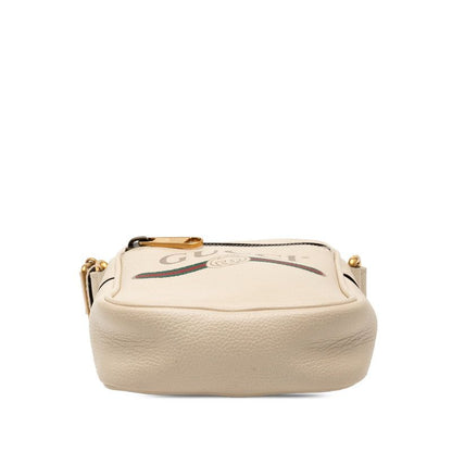 Gucci Logo Print 574803 Ivory Leather Women's Gucci