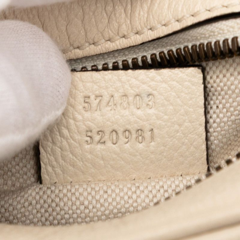 Gucci Logo Print 574803 Ivory Leather Women's Gucci