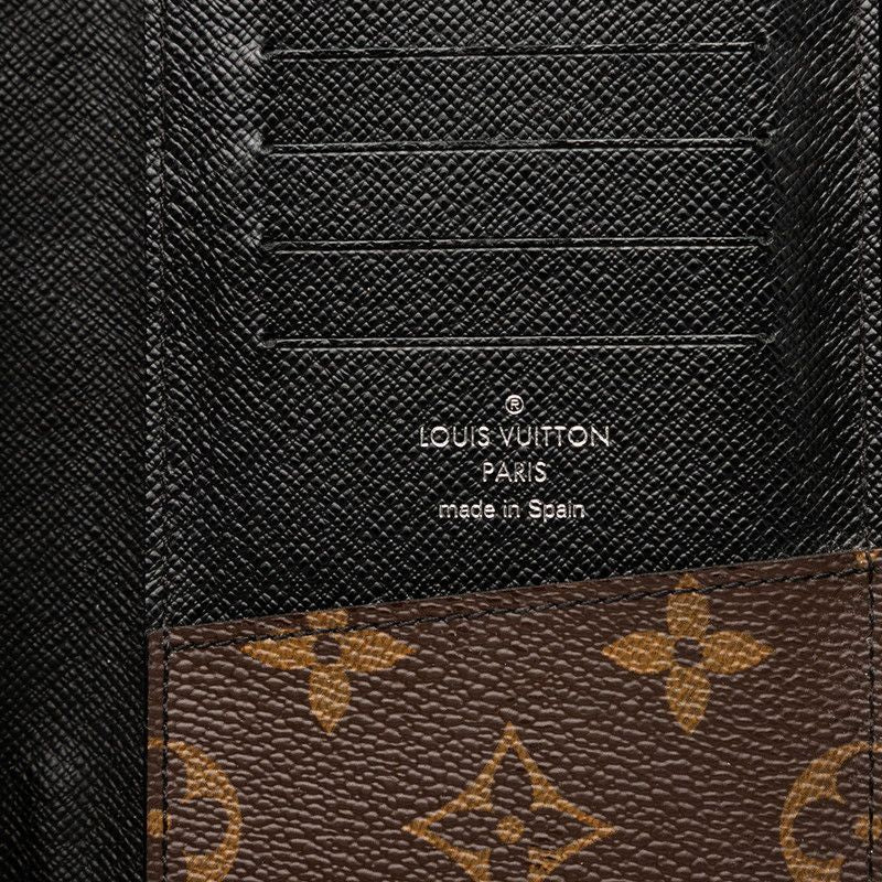 Louis Vuitton Monogram Macassar Zippy Wallet Vertical Round Zipper Long Wallet
