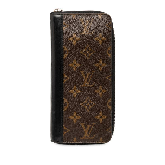 Louis Vuitton Monogram Macassar Zippy Wallet Vertical Round Zipper Long Wallet