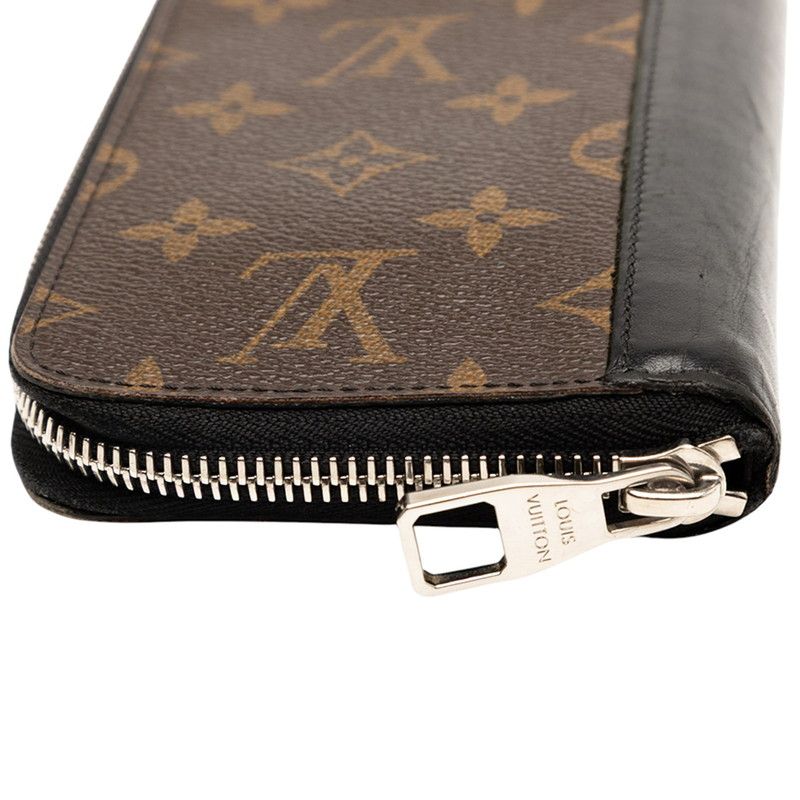 Louis Vuitton Monogram Macassar Zippy Wallet Vertical Round Zipper Long Wallet