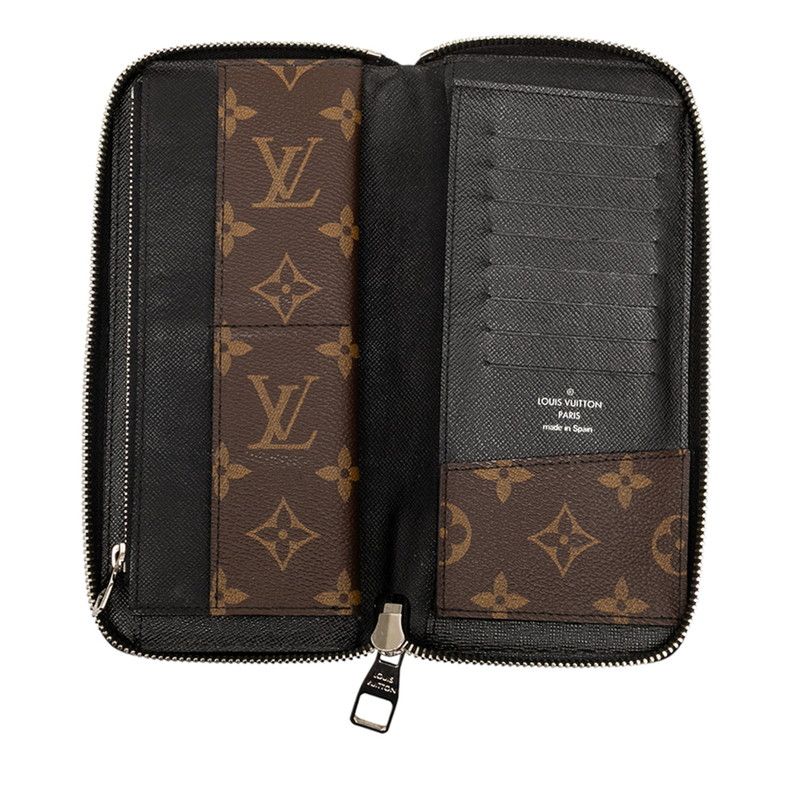 Louis Vuitton Monogram Macassar Zippy Wallet Vertical Round Zipper Long Wallet