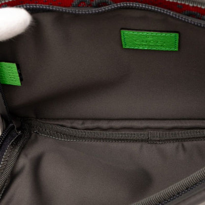 Gucci GG Nylon Body Bag Waist Bag 752102 Grey Red Green Nylon Rubber Ladies
