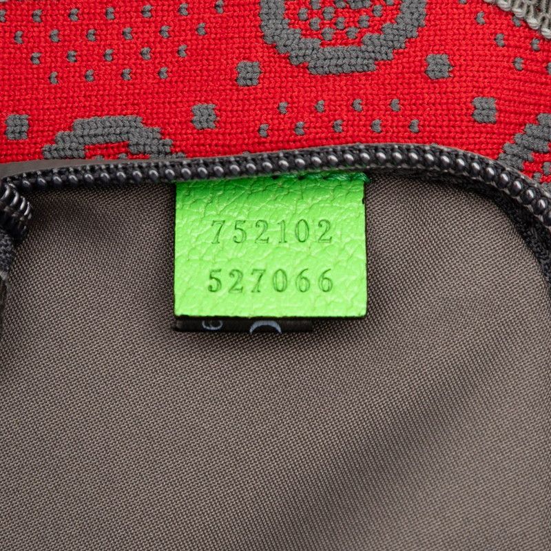Gucci GG Nylon Body Bag Waist Bag 752102 Grey Red Green Nylon Rubber Ladies