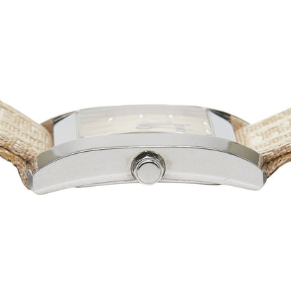 Fendi Orologi Classico 7000l Silver Beige Stainless Steel Leather Women Fendi