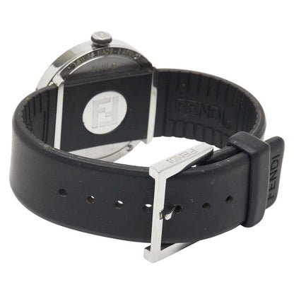 Fendi Bousra 8010g Silver Black Stainless Steel Rubber Ladies Fendi