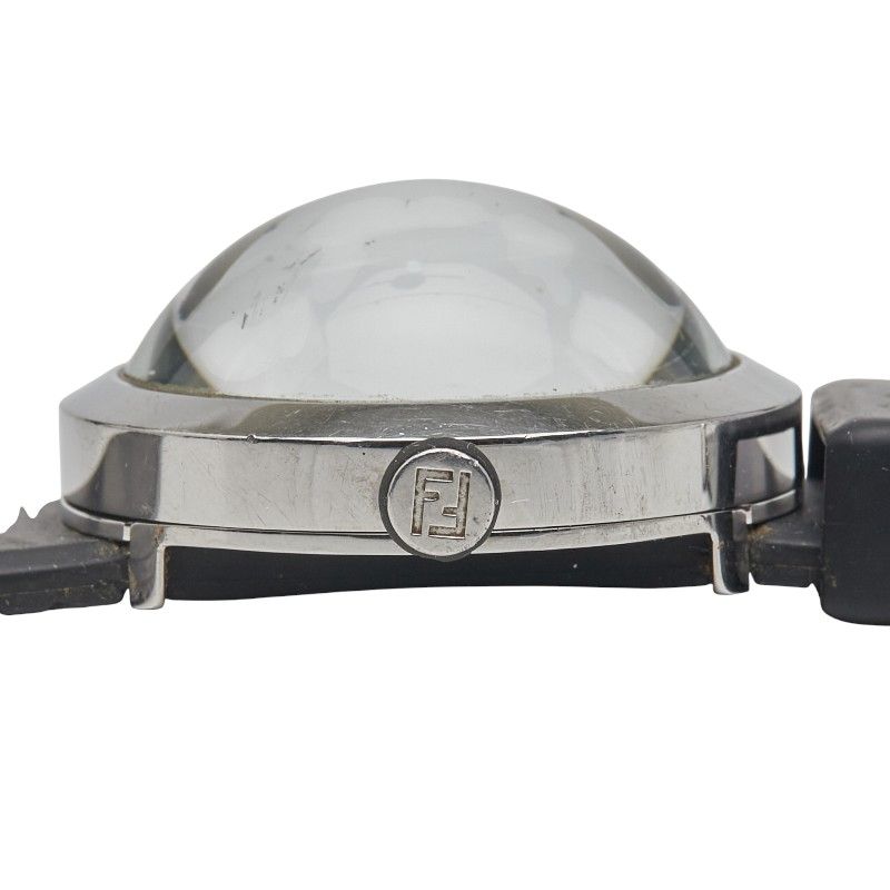 Fendi Bousra 8010g Silver Black Stainless Steel Rubber Ladies Fendi