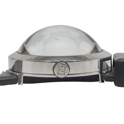 Fendi Bousra 8010g Silver Black Stainless Steel Rubber Ladies Fendi