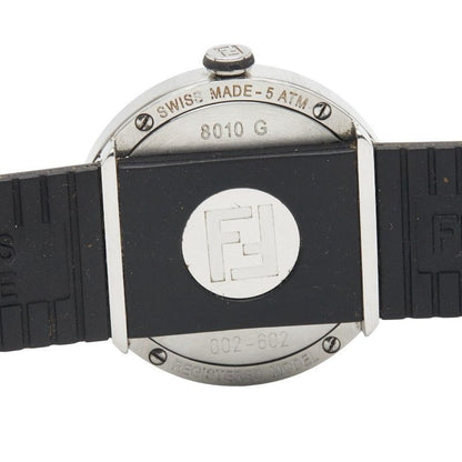 Fendi Bousra 8010g Silver Black Stainless Steel Rubber Ladies Fendi