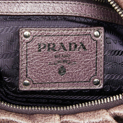 Prada Logo Hardware Chain One Shoulder Bag Handbag Purple Leather Ladies Prada