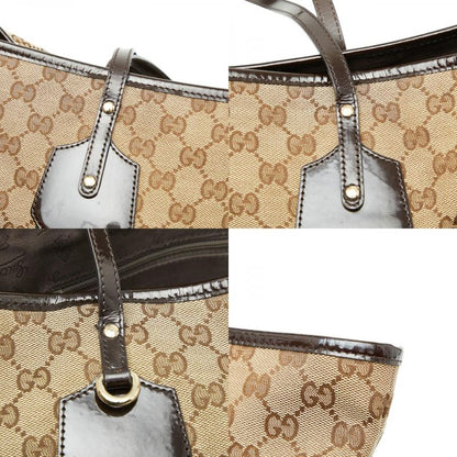 Gucci GG Canvas Sherry Line Jolie Tote Shoulder Bag 211970 Beige Brown Canvas